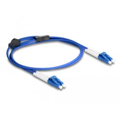 Delock LWL Kabel mit Metallarmierung LC Duplex zu LC Duplex Singlemode OS2 1 m
