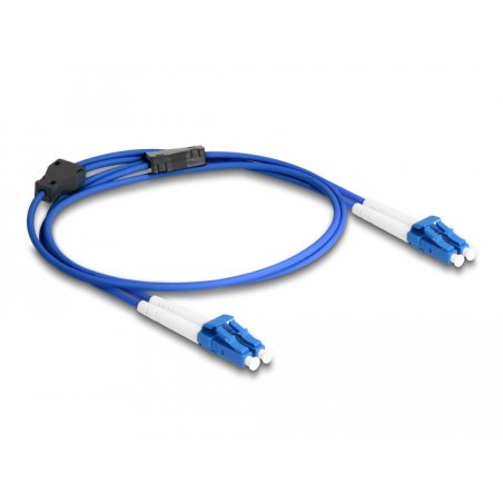 Delock LWL Kabel mit Metallarmierung LC Duplex zu LC Duplex Singlemode OS2 1 m