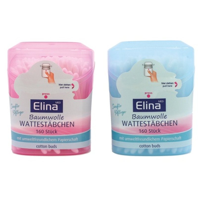 Elina Cotton Swab 160 Pieces In Assorted Pink And Blue Popup Can