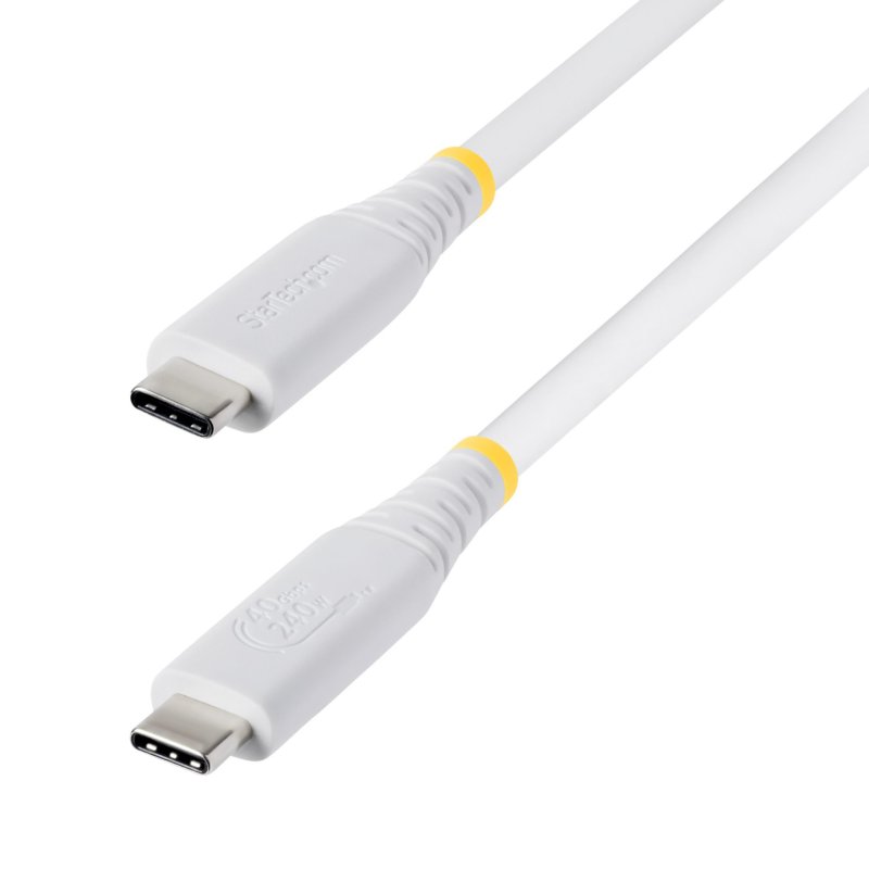 StarTech.com CC50CM40GUSB4TPW câble USB USB4 Gen 3x2 0,5 m USB C 40 Gbit/s 240 W Blanc