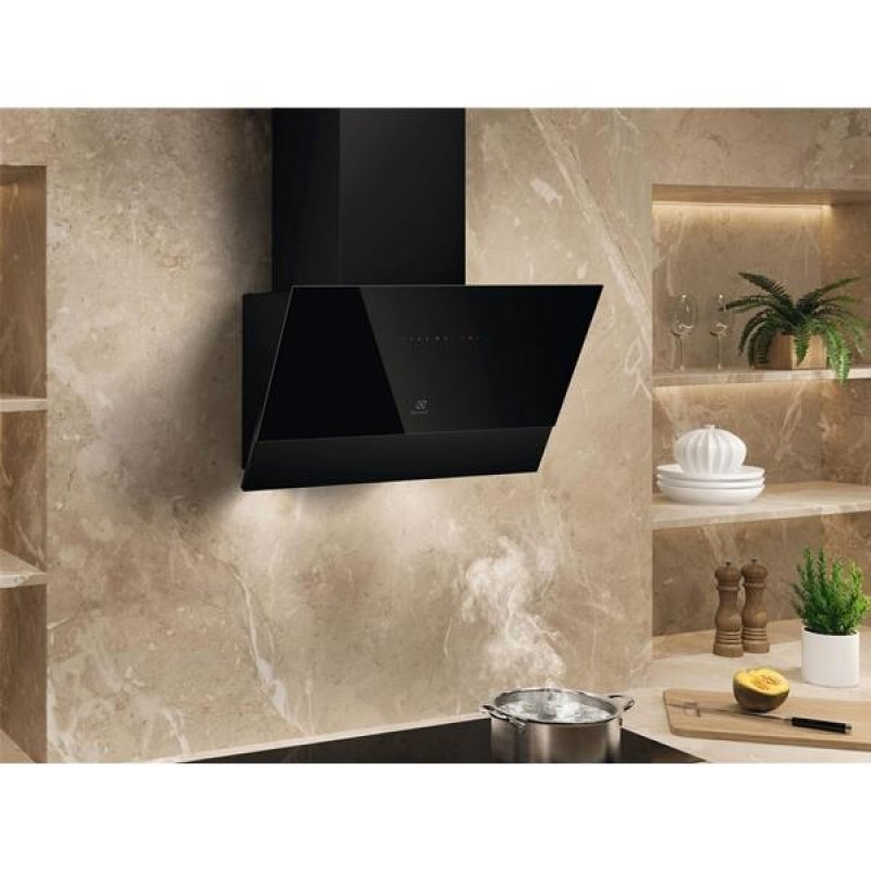 Hotte verticale - Couleur:Noir - Dimensions H / L / P (mm):868min -1278 *