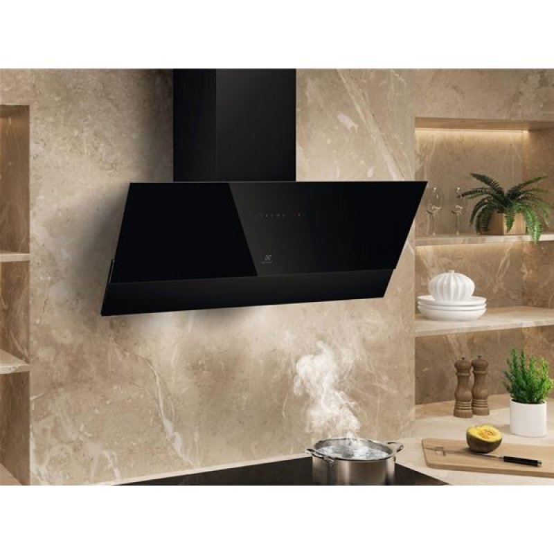 Hotte verticale - Couleur:Noir - Dimensions H / L / P (mm):868min -1278 *
