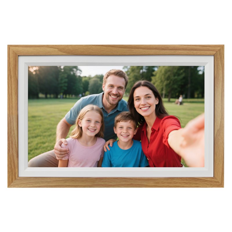 Lippa - Frameo Digital Picture Frame - Wood Look - 15.6