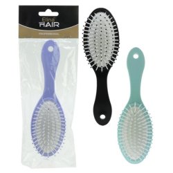 Elina Oval Hairbrush 20 Cm With Nubs For Head Massage Assorted Colors Black Purple Cyan