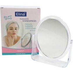 Elina Mirror With Stand Oval 13x10cm 2sided In Assorted Colors Pink Blue Clear With Glitter In Folding Box
