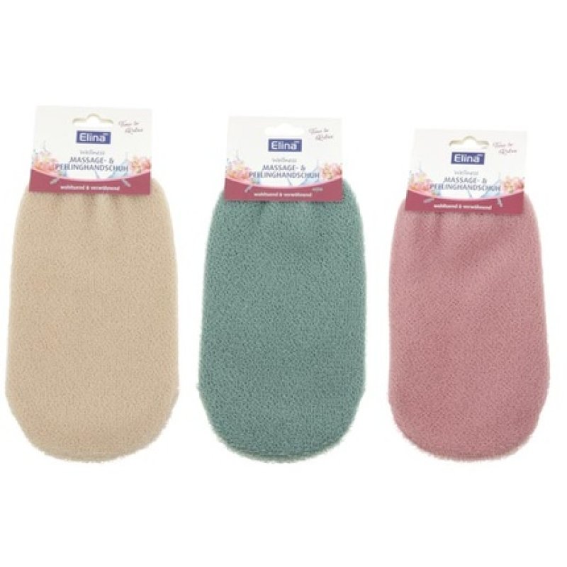 Elina Massage And Peeling Glove 21x11 Cm Assorted Colors