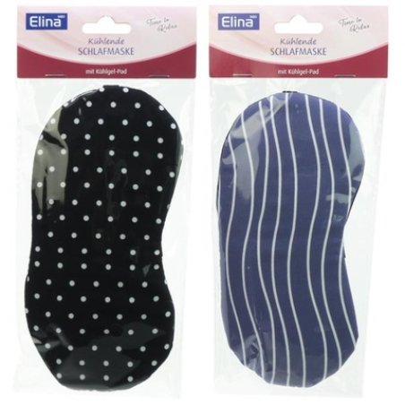 Elina Elina Eye Mask With Gel Pad Assorted Designs In Cellophane Bags Blue Striped And Black Dotted