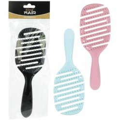 Elina Skeleton Oval Hairbrush 22 Cm With Nubs For Head Massage Assorted Colors Light Blue Pink Black