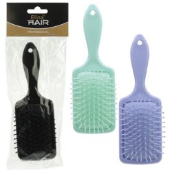 Elina Square Hairbrush 20 Cm With Nubs For Head Massage Assorted Colors Black Pink Cyan