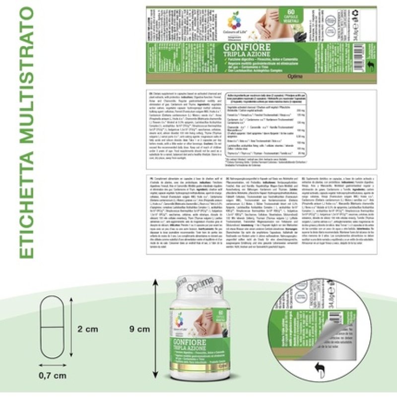 Colours Of Life Triple Action Bloating 60 Vegetable Capsules