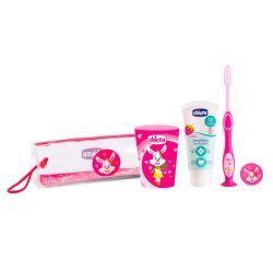Chicco 8058664121212 brosse à dents Ensemble de brosses à dents Rose Enfant