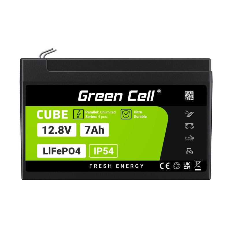 Green Cell LFPGC12V7AH Batterie de l'onduleur Phosphate de fer lithié (LiFePo4) 12,8 V 7 Ah