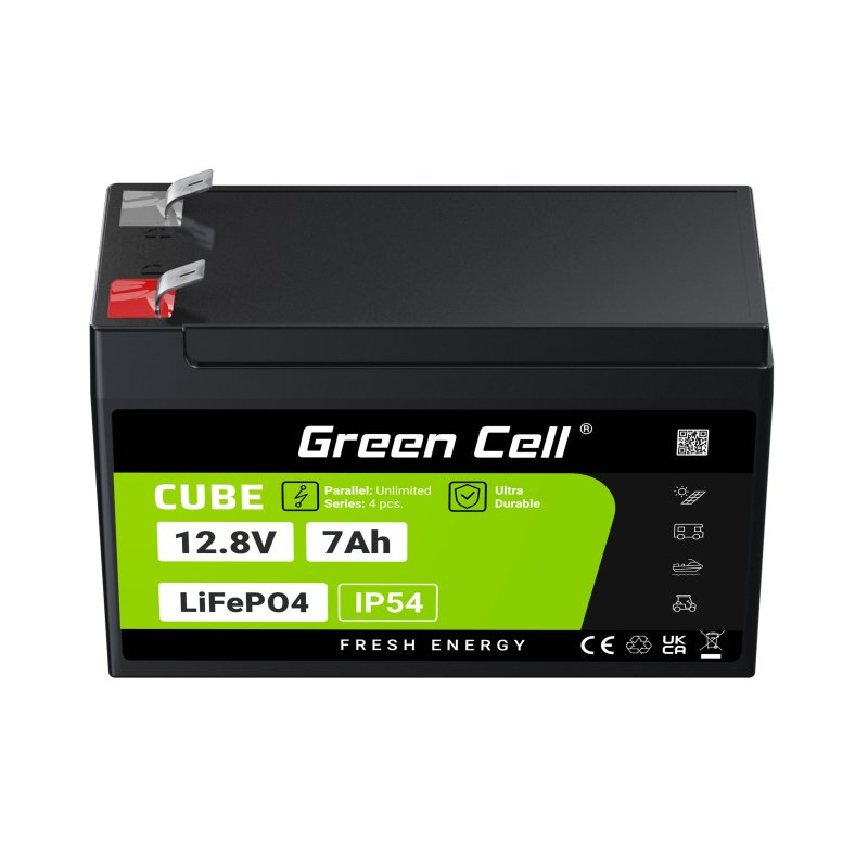 Green Cell LFPGC12V7AH Batterie de l'onduleur Phosphate de fer lithié (LiFePo4) 12,8 V 7 Ah