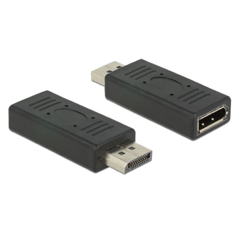 DELOCK Adapter DisplayPort 1.2 Stecker DisplayPort Buchse 19 Pin black