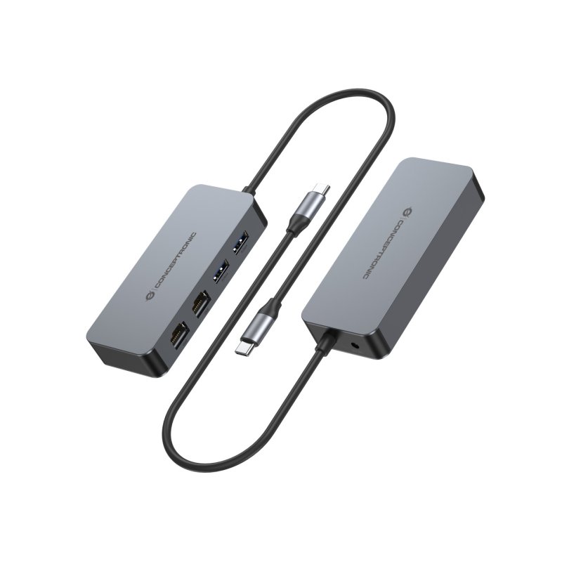 CONCEPTRONIC Adapter USB-C-2xGbE 2xUSB-A3.2 5Gbs 0.30m gr