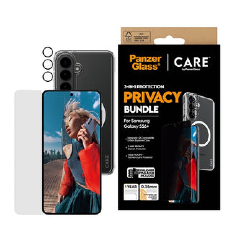 PanzerGlass CR94821 mobile phone case 17 cm (6.7") Cover Black, Transparent