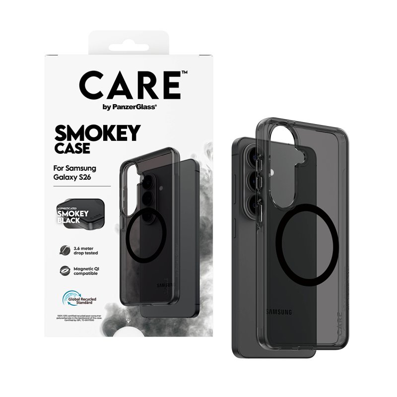 PanzerGlass CARE Urban Explorer Case Smokey m. Schwarz Qi Samsung Galaxy S26