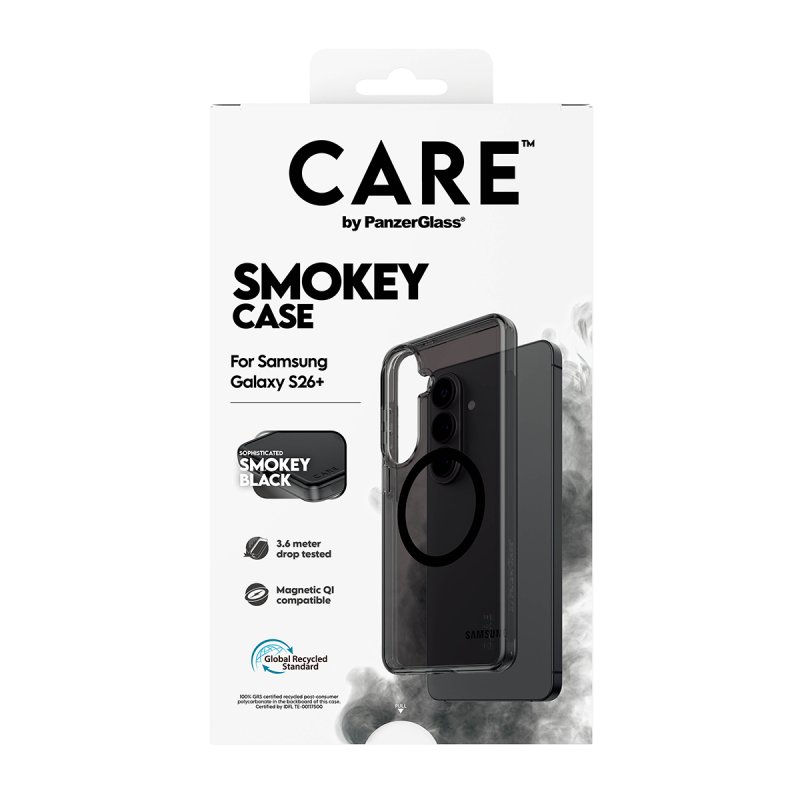 PanzerGlass CARE™ by Smokey Case w. Black Qi Samsung Galaxy S26 