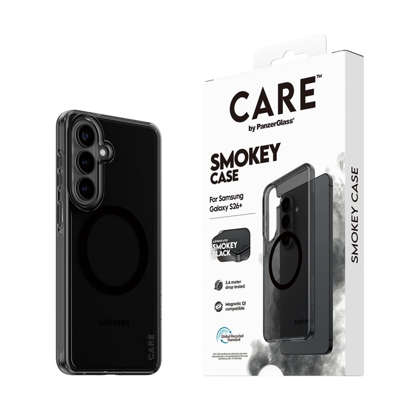 PanzerGlass CARE™ by Smokey Case w. Black Qi Samsung Galaxy S26 coque de protection pour téléphones portables