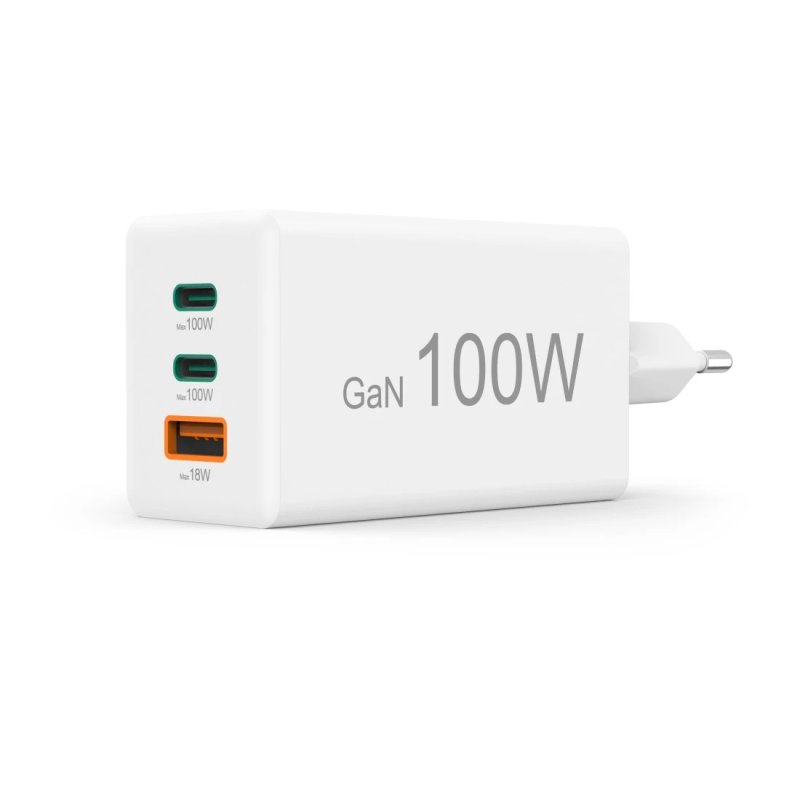 HAMA Schnellladegert GaN, 2x USB-C PD, 1x USB-A QC 65W Wei