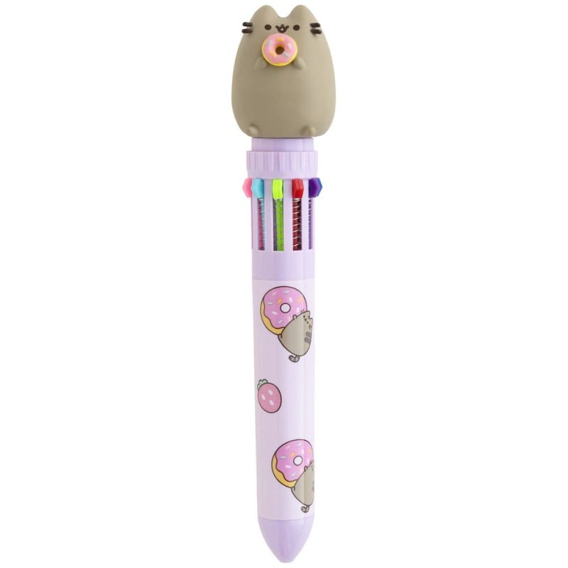 PUSHEEN - Donuts - Stylo-Bille 10 couleurs 3D
