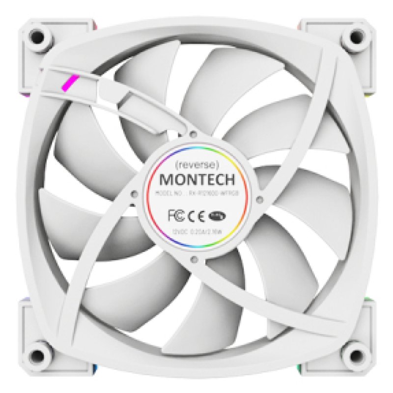 Montech RX120 PWM Boitier PC Ventilateur 12 cm Blanc 3 pièce(s)