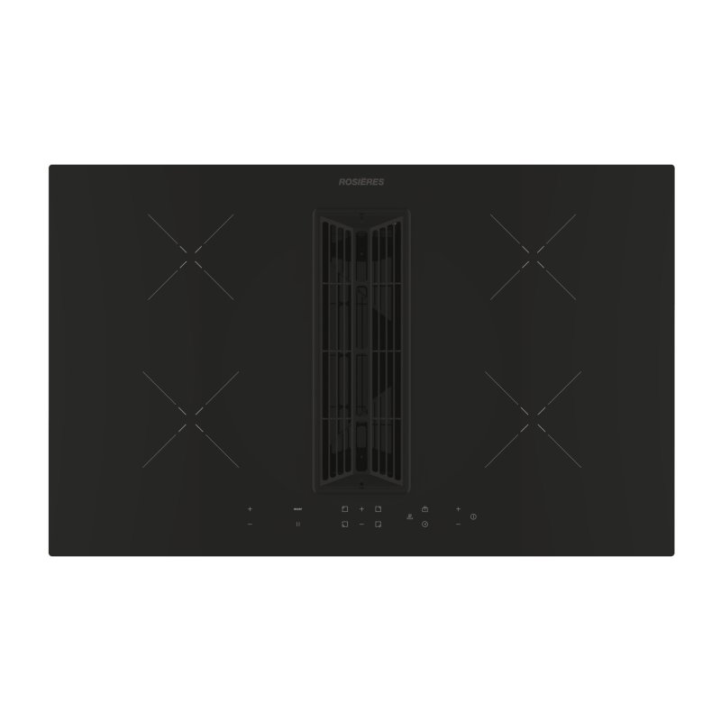PLAQUE INDUCTION AVEC HOTTE INTEGREE 80 CM 4 FOYERS CLASSE A NOIR *