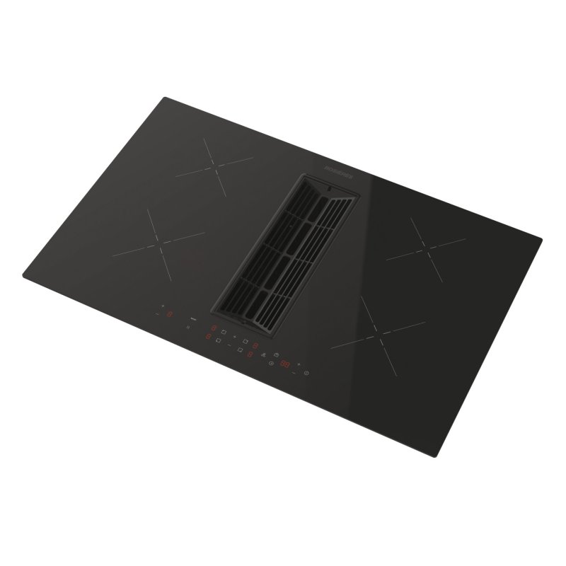 PLAQUE INDUCTION AVEC HOTTE INTEGREE 80 CM 4 FOYERS CLASSE A NOIR *