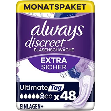 Always Discreet Ultimate Day Serviettes hygiéniques pour fuites urinaires Femme