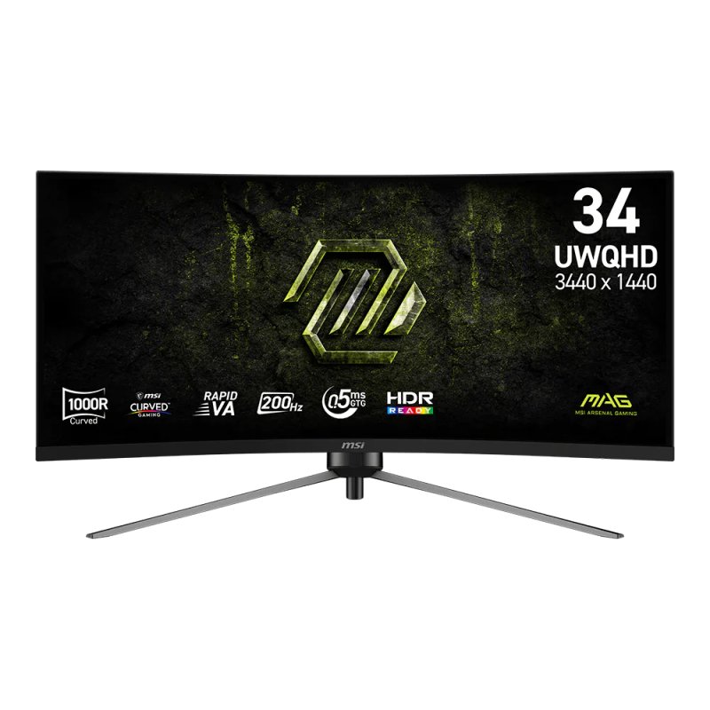 MSI MAG 345CQRF E20 computer monitor 86.4 cm (34") 3440 x 1440 pixels UltraWide Dual Quad HD Black