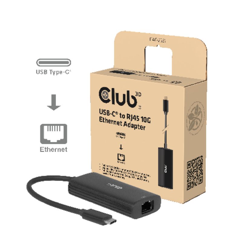 Club3D Adapter USB-C RJ45 10Gbps St/Bu retail