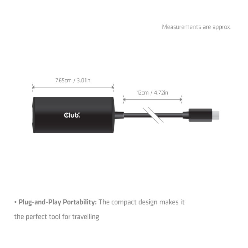CLUB3D CAC-2531 station d'accueil Avec fil USB 3.2 Gen 1 (3.1 Gen 1) Type-C Noir