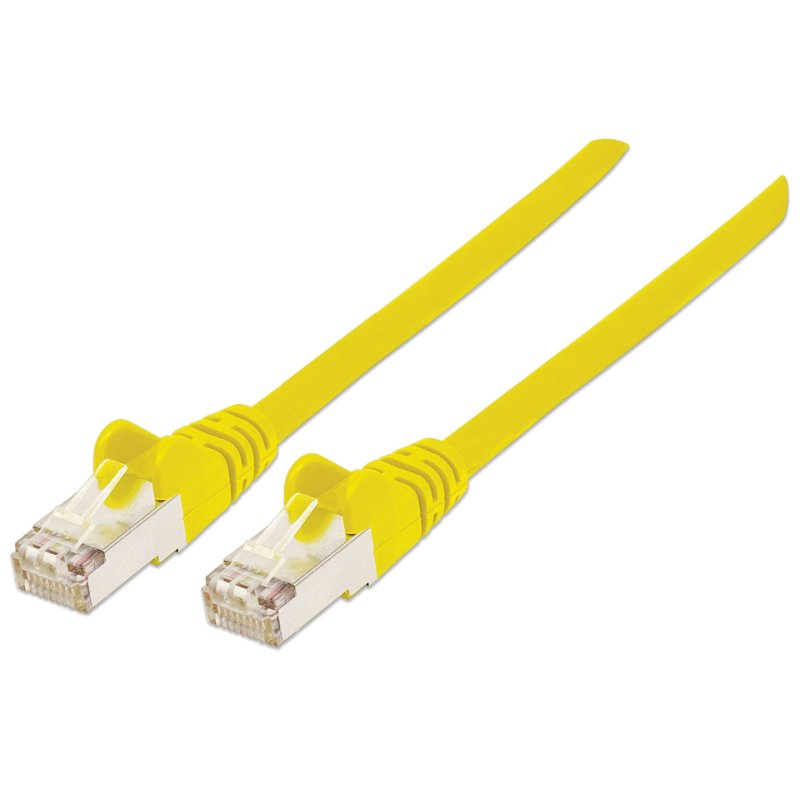 Intellinet Câble patch réseau Cat6A, 2 m, jaune, cuivre, S/FTP, LSOH/LSZH, PVC, RJ45, contacts plaqués or,