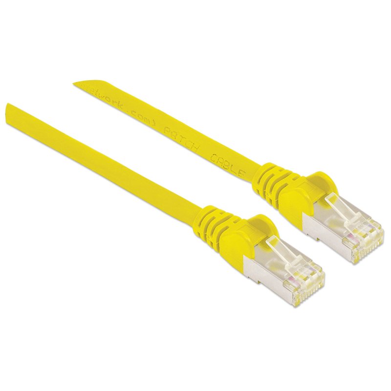 Intellinet Câble patch réseau Cat6A, 2 m, jaune, cuivre, S/FTP, LSOH/LSZH, PVC, RJ45, contacts plaqués or,