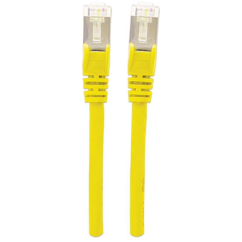 Intellinet Câble patch réseau Cat6A, 2 m, jaune, cuivre, S/FTP, LSOH/LSZH, PVC, RJ45, contacts plaqués or,