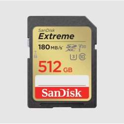 Extreme 512GB SDXC 180MB/s UHS-I C10 U3