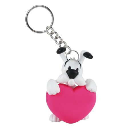 PORTE-CLES - IDÉFIX COEUR ROSE