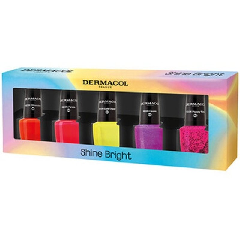 Dermacol Shine Bright Set Set Of Neon Nail Polishes