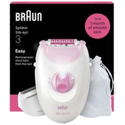 Braun Silkepil 3 3033 Pink Epilator With Cable