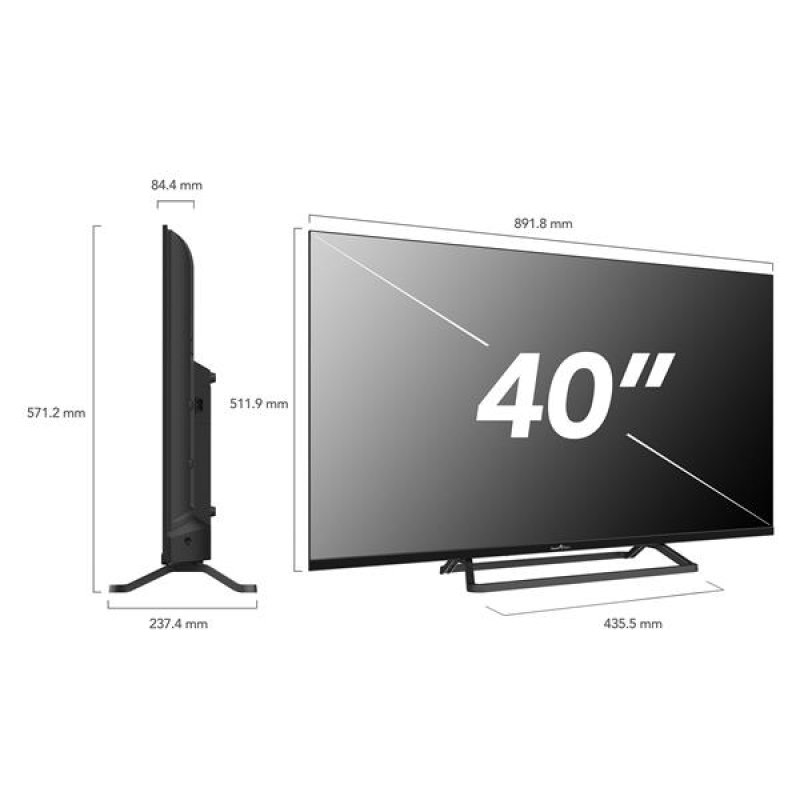 Smart-Tech 40FN01V3 TV 101,6 cm (40") 4K Ultra HD Gris 250 cd/m²