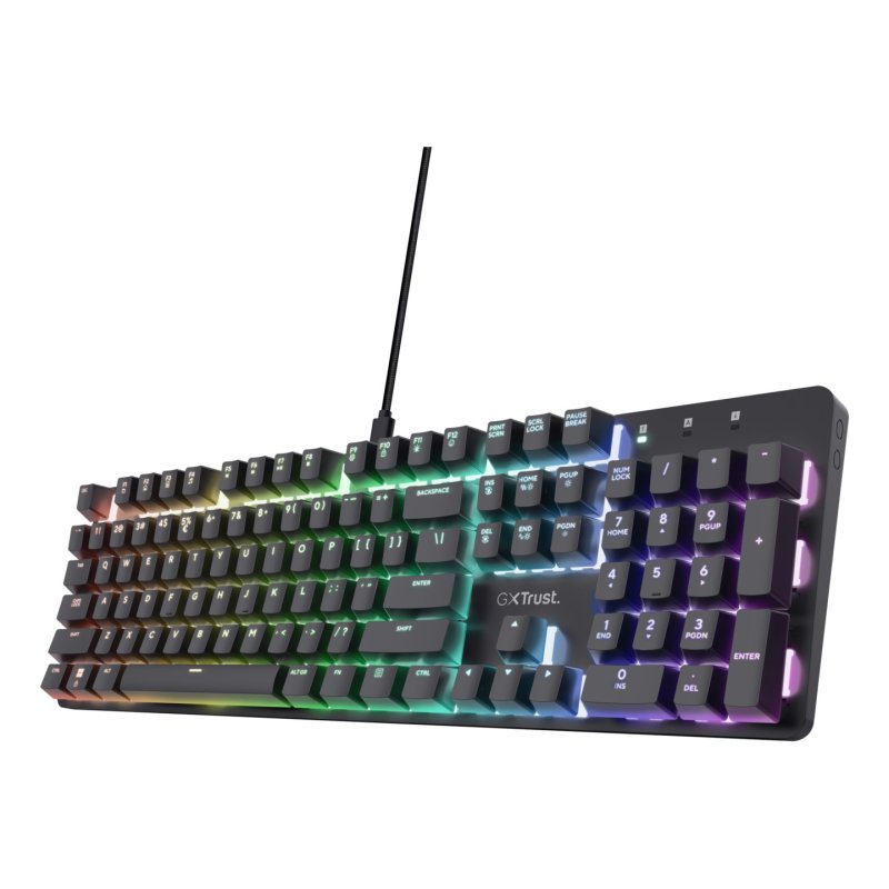 Trust GXT 871 Zora clavier Gaming USB AZERTY Français Noir