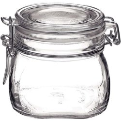 Bormioli Rocco Fido Transparent Glass Food Storage Container 500 Ml Set Of 6