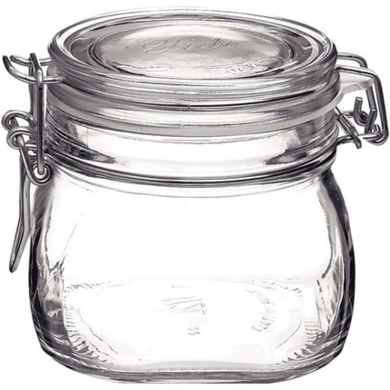 Bormioli Rocco Fido Transparent Glass Food Storage Container 500 Ml Set Of 6