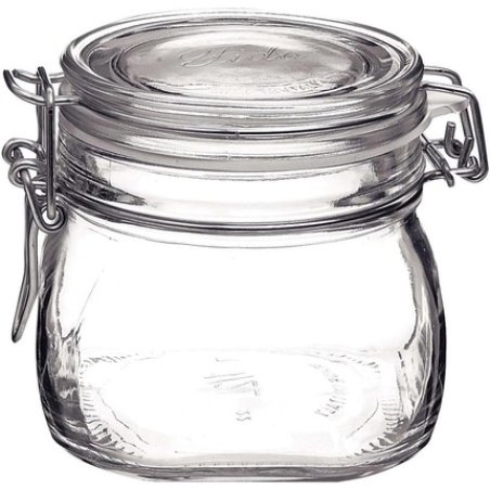 Bormioli Rocco Fido Transparent Glass Food Storage Container 500 Ml Set Of 6