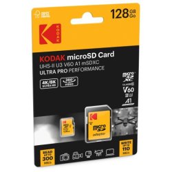 Kodak mSD 128GB UHS-II U3 V60 Pro adapt