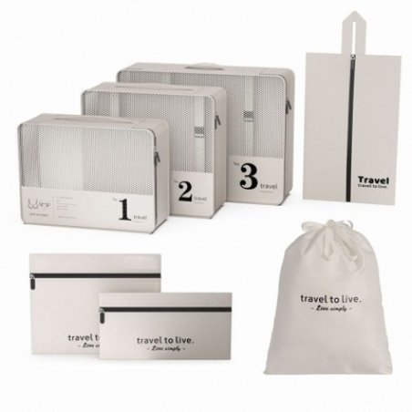 Ecarla Travel Set Of 7 Cosmetic Bags Cream Organizers Ks142k