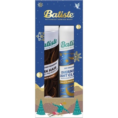 Batiste Holiday Set Dry Shampoo Dark Hair 200ml And Overnight Light Cleanse 200ml