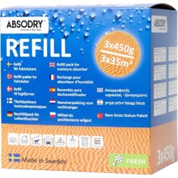 Absodry Moisture Absorber by Everbrand Sweden Refill Fresh Scent 450g - Pack of 3