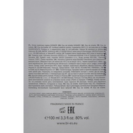 Winner Eau De Toilette For Men 100ml