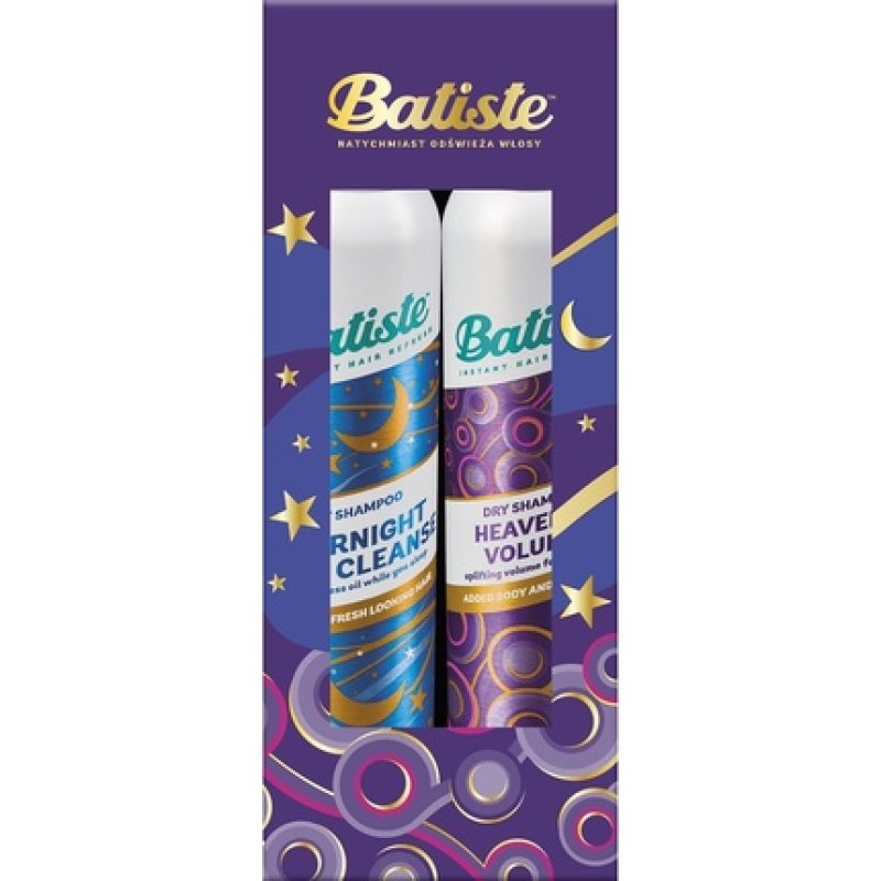 Batiste Holiday Set Dry Shampoo Heavenly Volume 200ml Overnight Light Cleanse 200ml